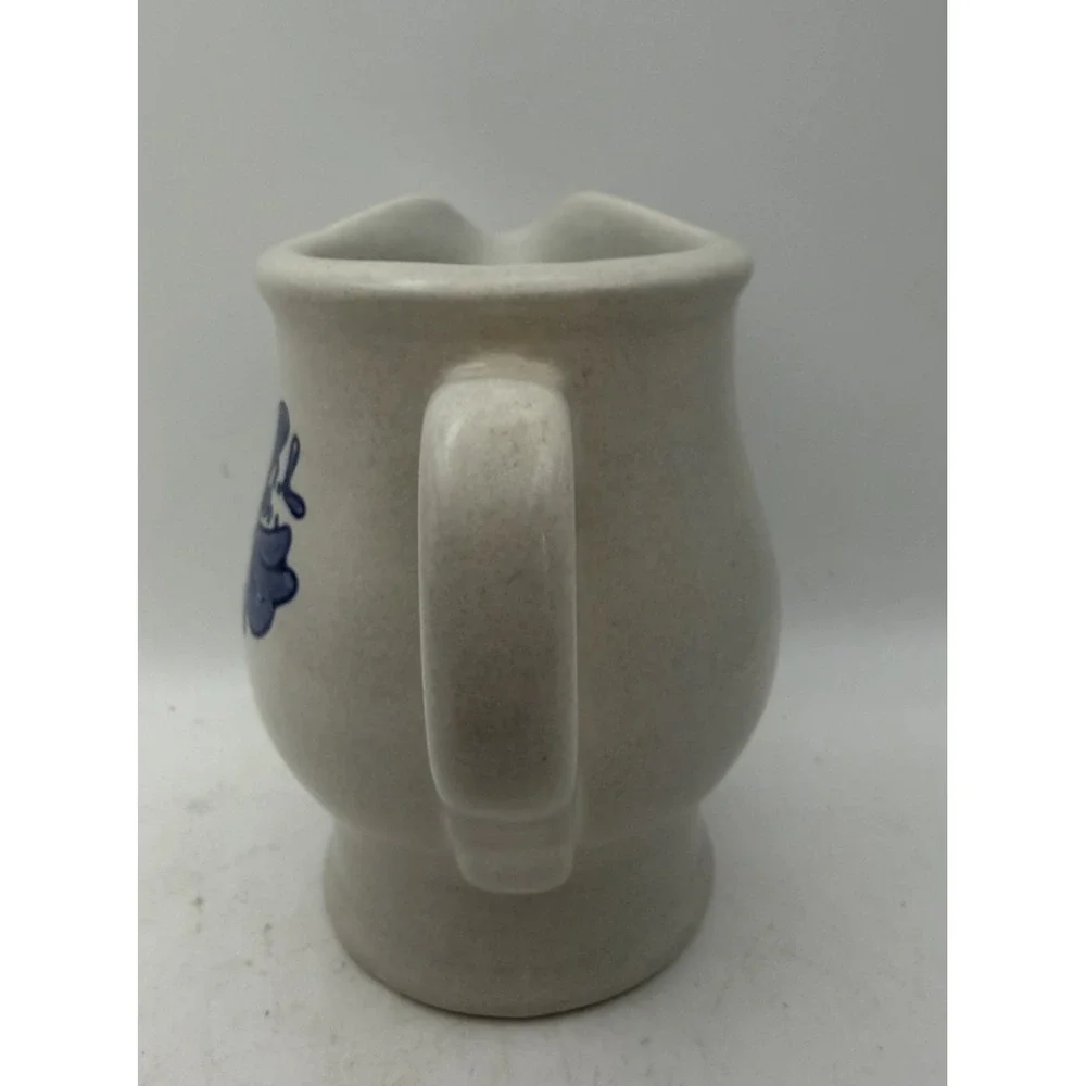 Vintage Pfaltzgraff Yorktowne Stoneware Creamer Pitcher 7-24 Blue Floral USA